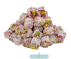 Fıstıklı Güllü Duble Safranbolu Lokumu:400gr-Premium Safranbolu Lokum - Dubbel Pistasch & Ros