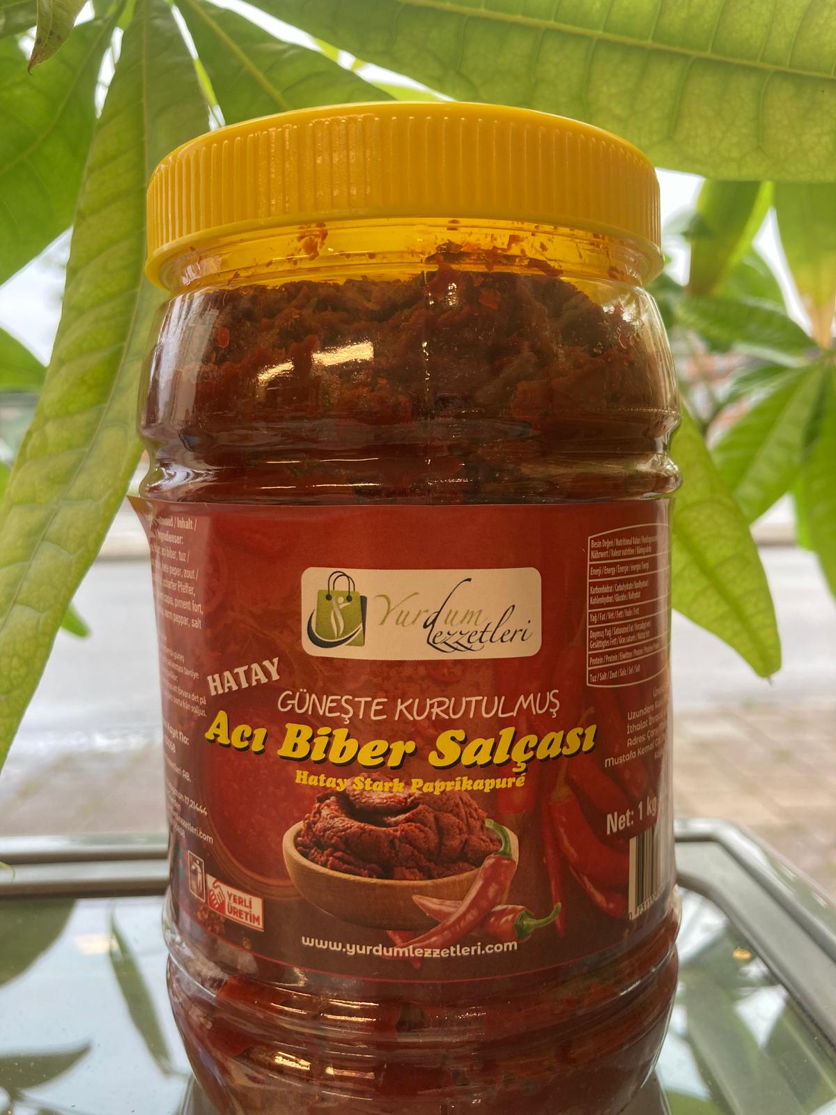 Acı biber salca :güneşte Kurutma:1 kg hatay yöresi