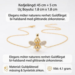 Bihalsband – elegant guldfärgat halsband med zirkonstenar