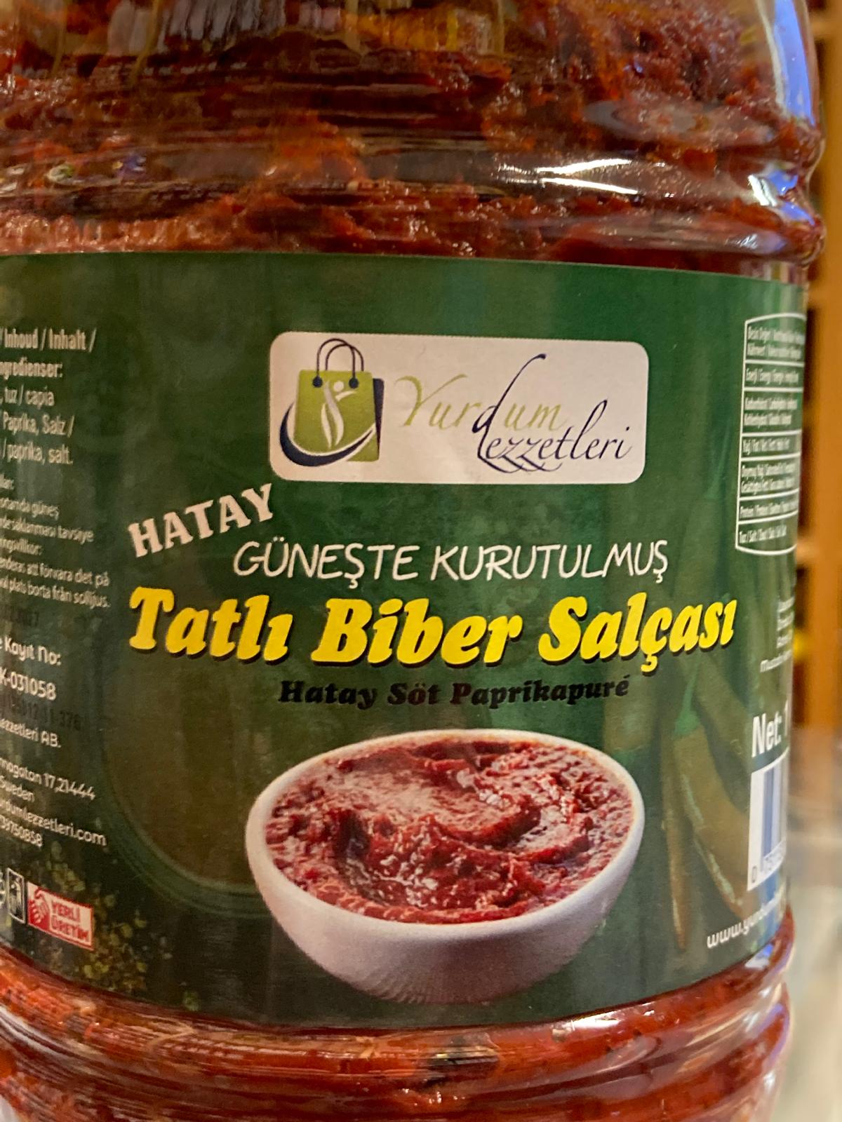 Tatlı biber Salca Hatay yöresi:1000gr güneşte kurutma: söt peper pure