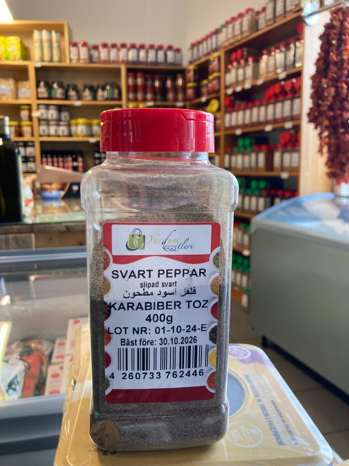 Svartpepparpulver (400 gram)