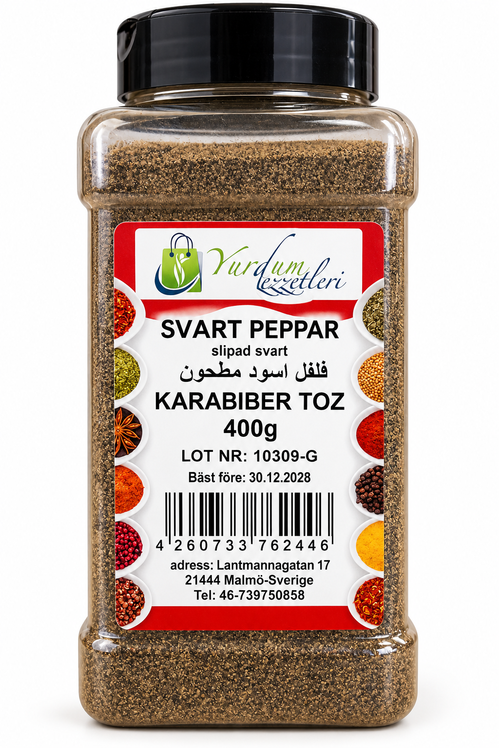 Malen Svartpeppar (400 g)