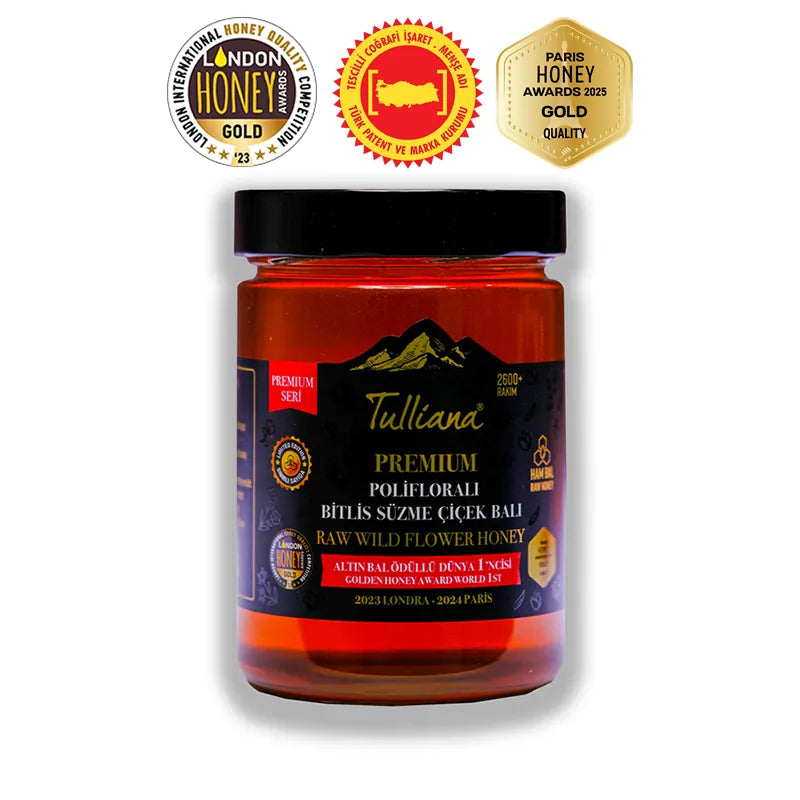 Tulliana Premium Seri Polifloralı Ham Süzme Çiçek Balı 850gr (Altın Bal Ödüllü): Blomma honung