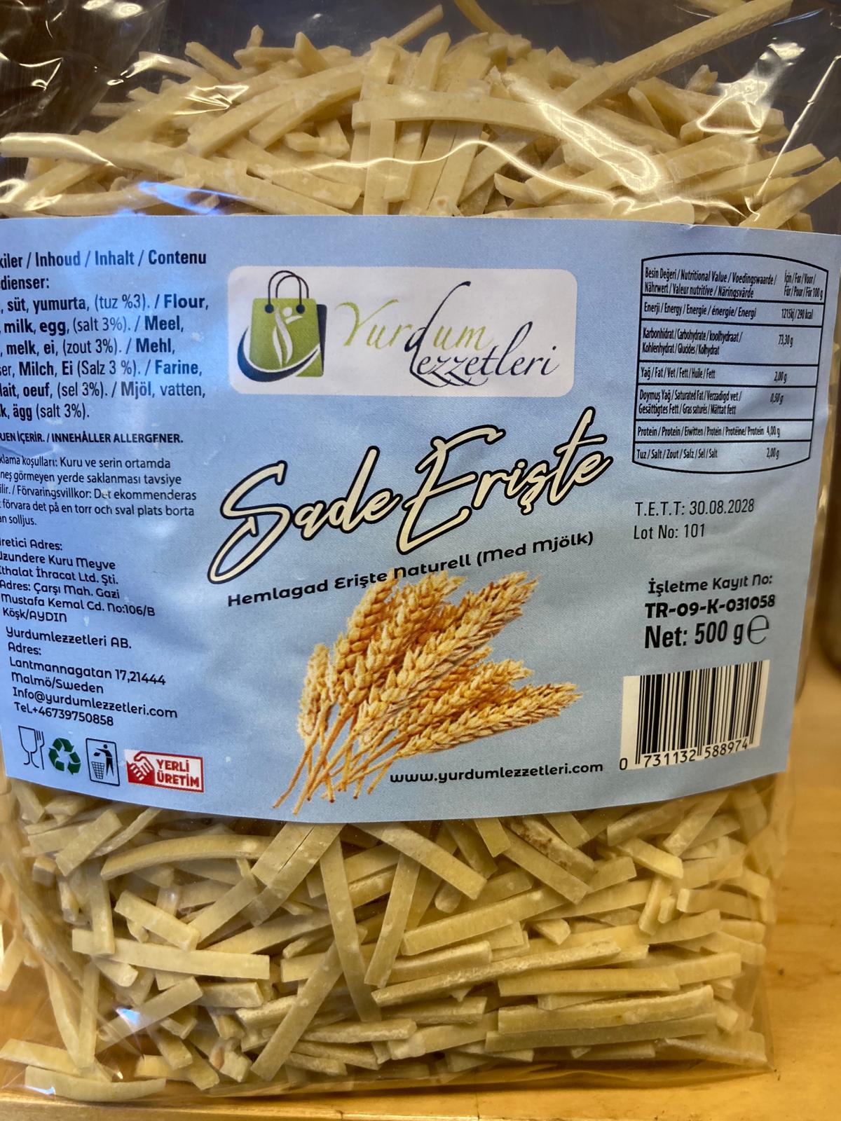 Sade Yumurtalı Erişte (500 g)