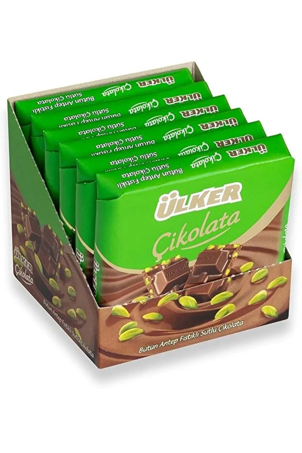 Ülker choklad med hela pistagenötter (65 G) - Mjölkchoklad med hela pistagenötter