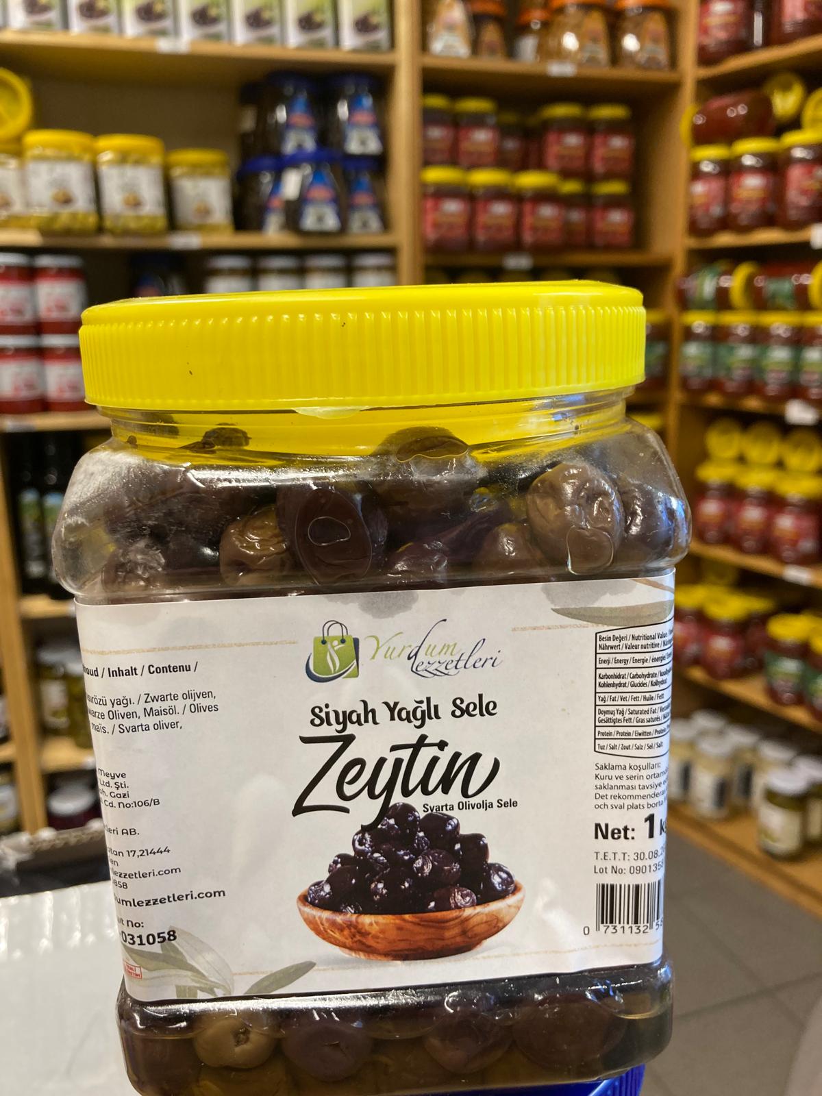 Zeytin Sele siyah :1000gr-Svarta Oliver
